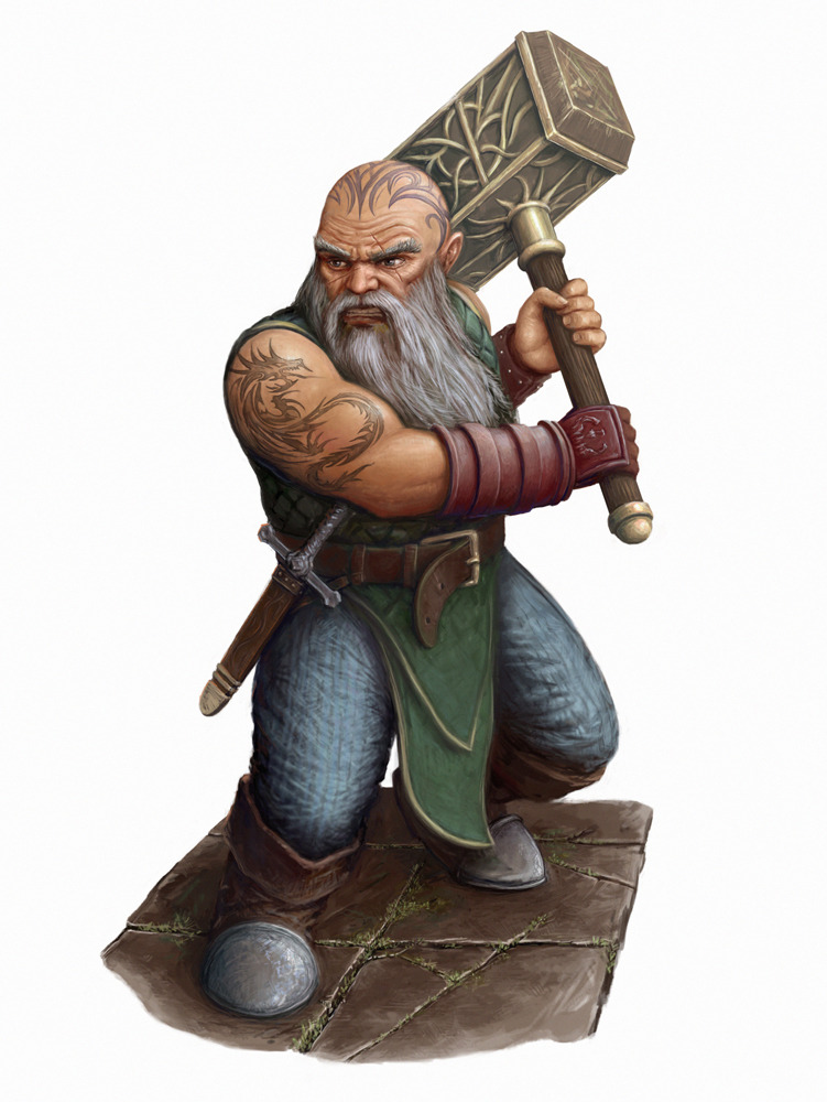 Defensive Training and Rolling Stone combine to make this Dwarven berserker a fearsome foe in any battle.