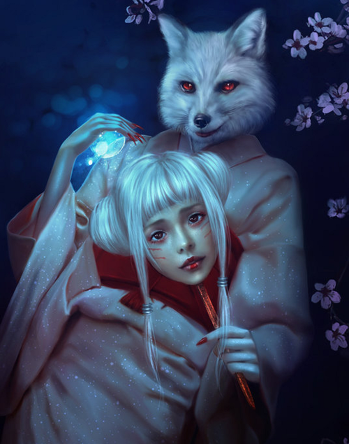 A rare glimpse of a Kitsune before she Walks Among Us. Who is she really? With her Foxfire and Guarded Thoughts, we may never know for sure.